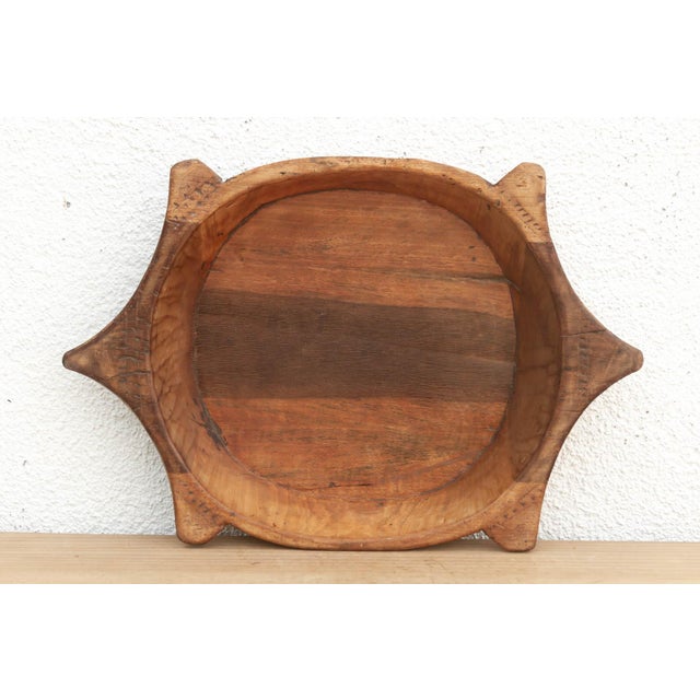1960s Unique Wooden Bowl W/ Turtle Style Shape For Sale - Image 5 of 6