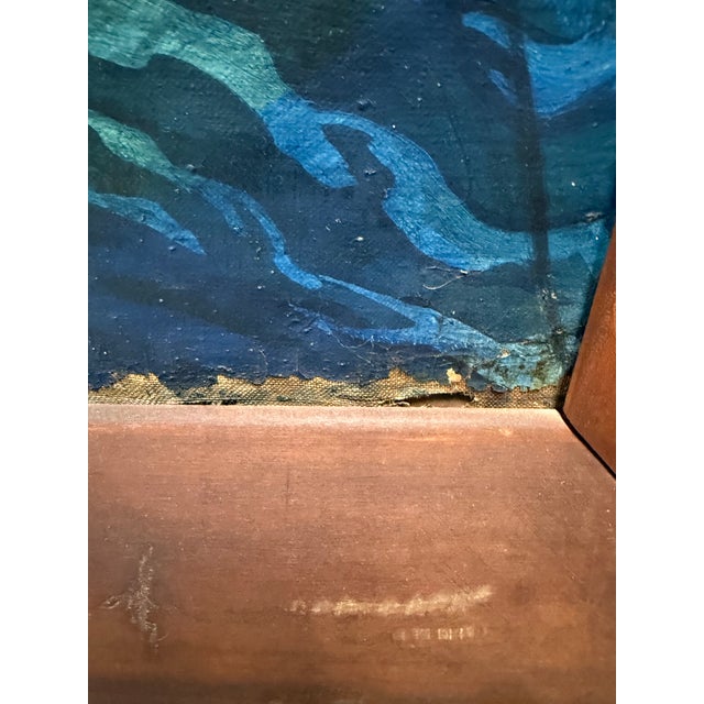 1930s Large 1930s Modernist Expressionist Seascape Oil Painting by Vadim Chernoff – Pafa Exhibited 1939 For Sale - Image 5 of 10
