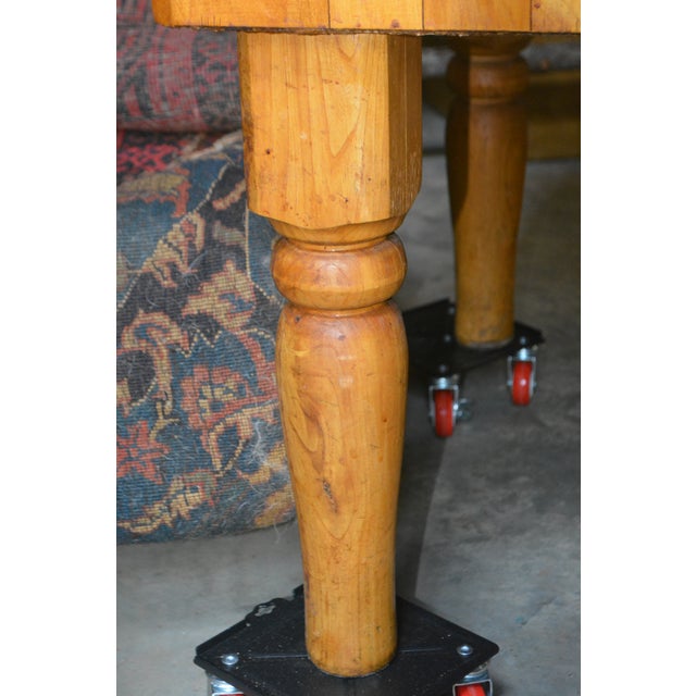 1960s Vintage Rustic Maple Wooden 5' Butcher Block Table - Double Dovetailed - Island - Farmhouse Kitchen For Sale - Image 6 of 12