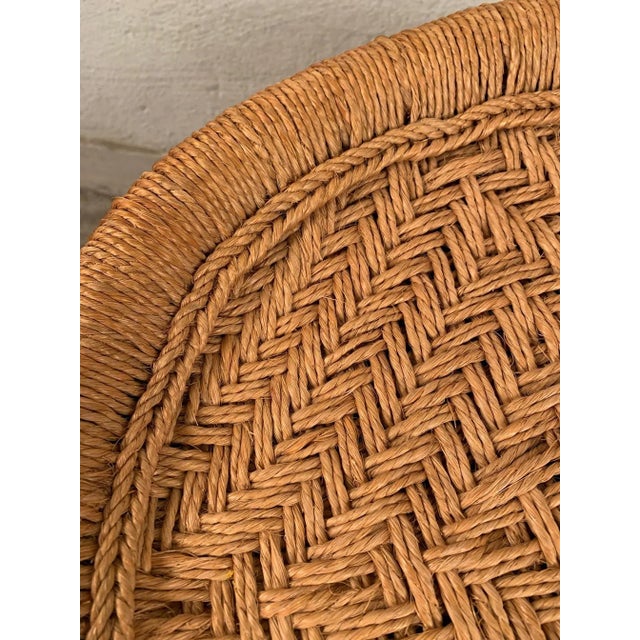 Mid-Century Modern Mid-Century Modern Rattan Pouf, 1960s For Sale - Image 3 of 9