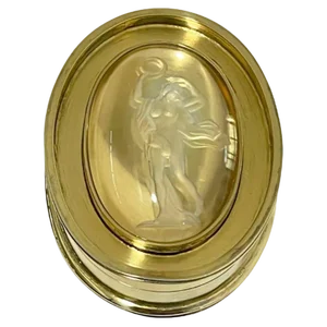 Small Oval Dutch Silver Gold Plated Box with a Scene of the Goddess of Victory, 1980s