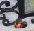 Vintage 1930s American Handmade Wrought Iron Wall Mirror Hand Painted Floral Dec For Sale - Image 12 of 18