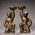 Vintage Chinese Bronze Oil Lamps - Gilt Inlay Boy & Girl Figures - Pair For Sale - Image 4 of 10