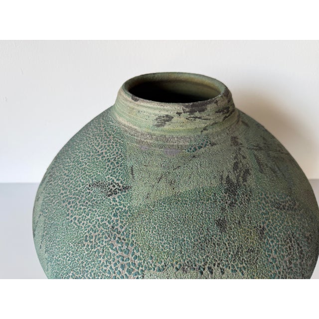 1980s 1984 Vintage Signed Raku Studio Pottery Vase For Sale - Image 5 of 12