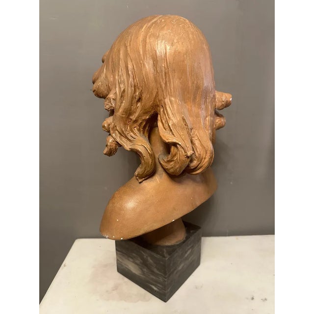 19th Century French Terracotta Bust of a Young Boy, 1890 For Sale - Image 4 of 10