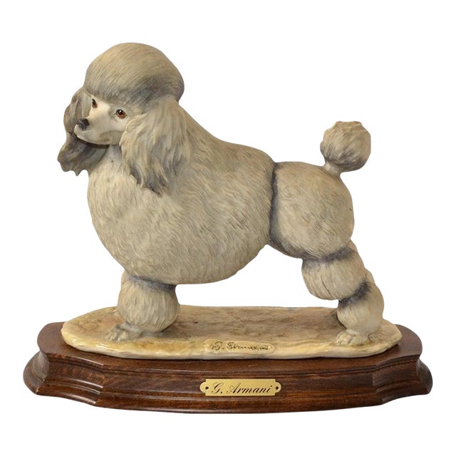 1980 Marked Giuseppe Armani Florence Poodle Animal Figurine Dog Sculpture Italy For Sale