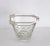 Small MCM crystal ice bucket attributed to Hazel Atlas and silver plated ice tong set. Fits well on bar cart, bar top or...