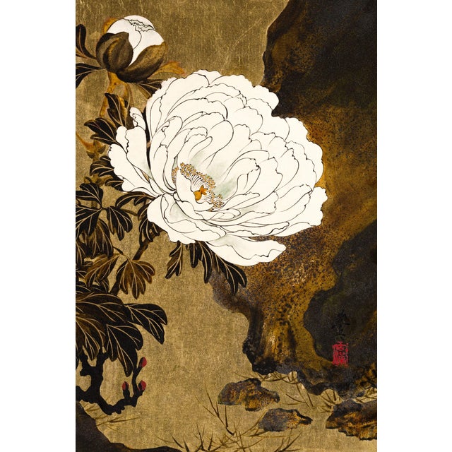 1882 Peonies Japanese Floral Fine Art Print by Shibata Zeshin - 24" X 36" For Sale
