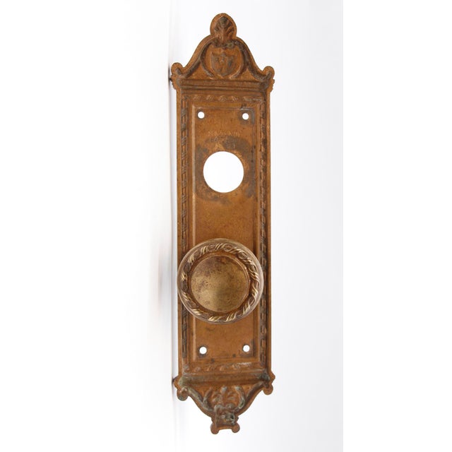 Mid 20th Century Antique Bronze Norwalk Fontenoy Door Knob Set For Sale - Image 5 of 9