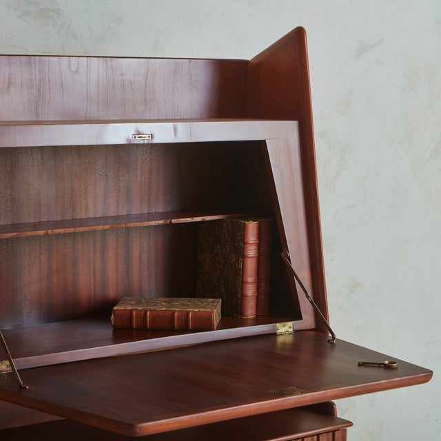 Rare + Sculptural Mid Century Italian Cabinet With Desk For Sale - Image 4 of 10