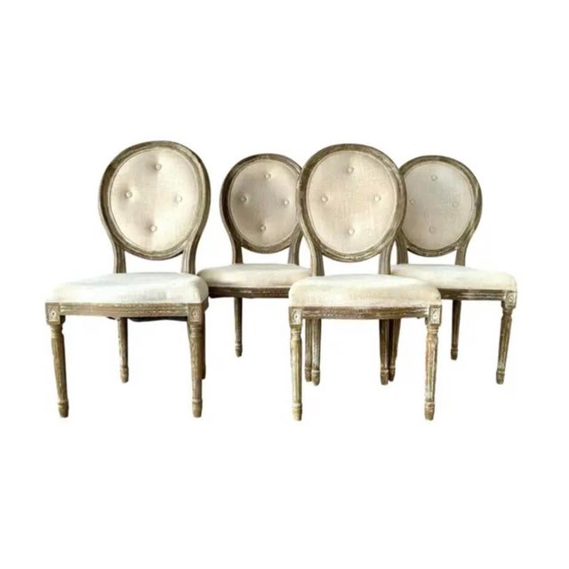 Louis XVI Style Dining Chairs Set of Four For Sale - Image 4 of 11