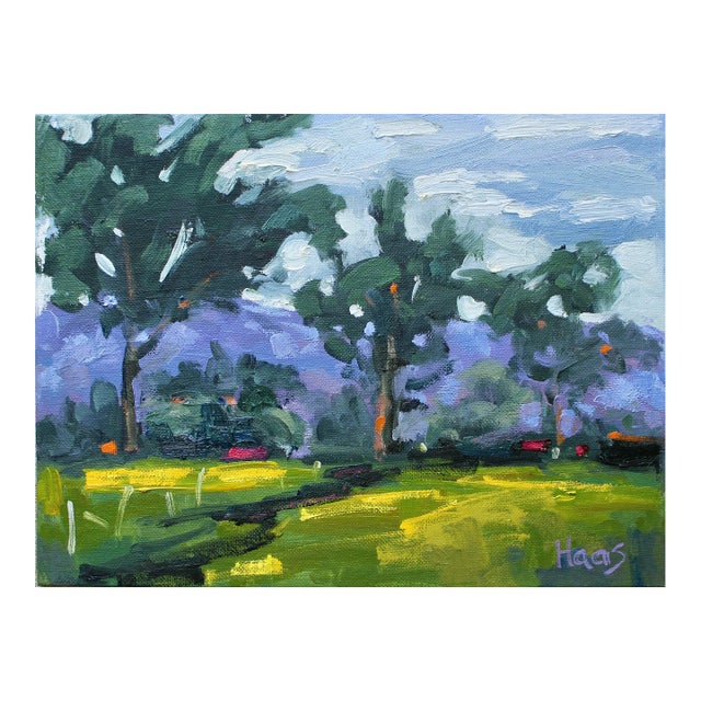 Windswept Day With Mustard Grass Oil Painting For Sale