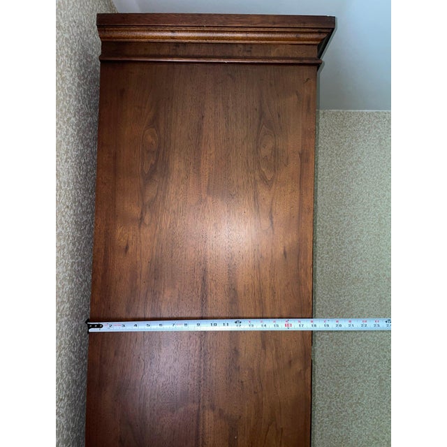 Late 20th Century Drexel Heritage Solid Wood Two-Door Armoire With Interior Drawers For Sale - Image 18 of 18