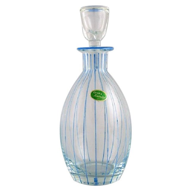 Glass Åfors Carafe in Hand-Painted Mouth-Blown Art Glass, 1960s For Sale - Image 7 of 7