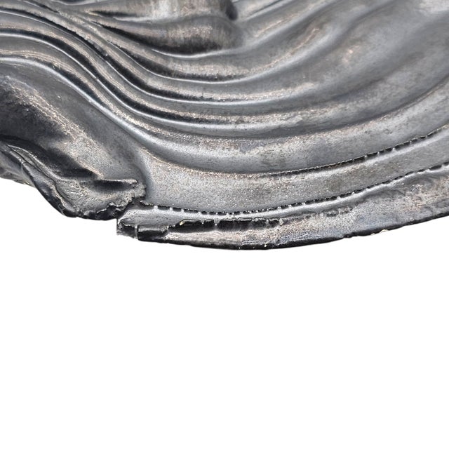 Ceramic Late 20th Century American Studio Pottery Ikebana Vessel Graphite Gray For Sale - Image 7 of 10