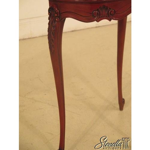 Wood Small French Style Carved Mahogany Accent or Occasional Hall Table For Sale - Image 7 of 8