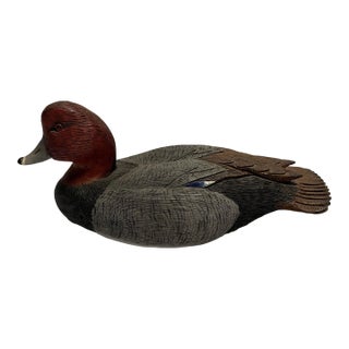 1984 Norman Hancock Redhead Duck Carving For Sale