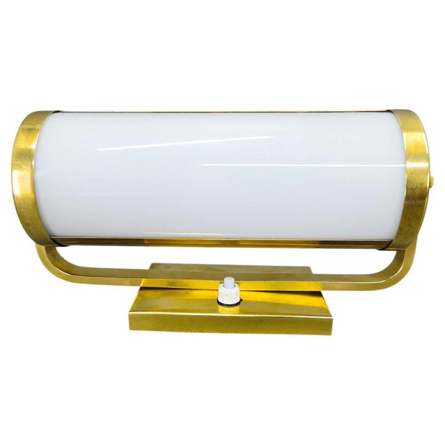 Bauhaus Brass Wall Lamp with Adjustable Glass Shade, 1930s For Sale - Image 9 of 9