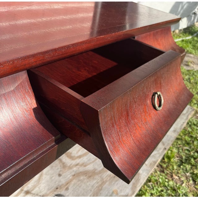 Canterbury Mahogany Designer Michael Berman Limited Brass Castered Cocktail Coffee Table For Sale In West Palm - Image 6 of 12