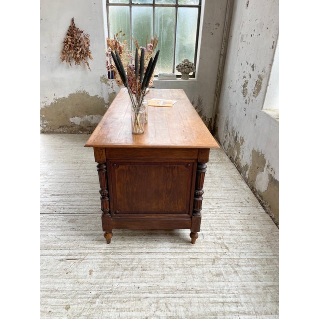 Wood Drapery Oak Counter, 1900s For Sale - Image 7 of 18