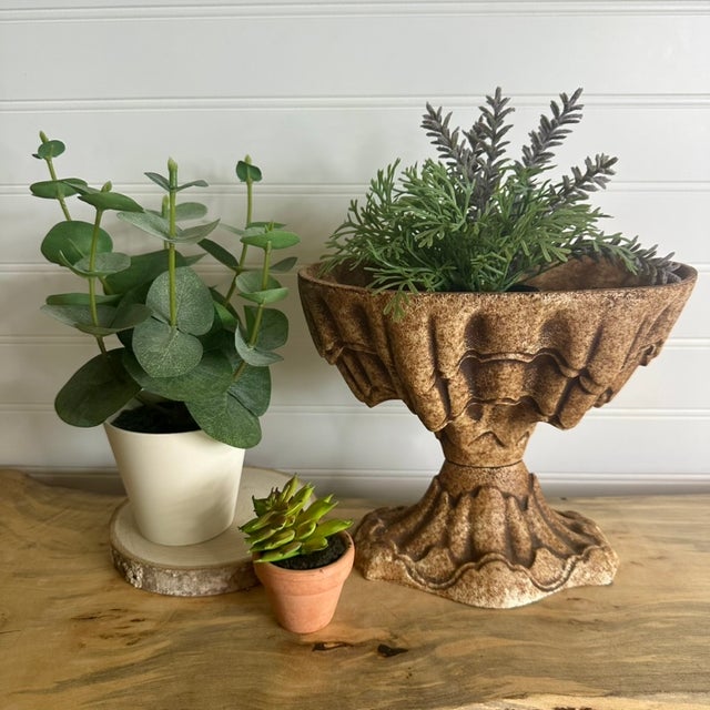 Antique Victorian Cast Iron Pedestal Urn Jardiniere Planter W/ Original Paint For Sale - Image 11 of 11