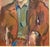 Midcentury Expressionist Portrait Signed Regone For Sale - Image 10 of 12