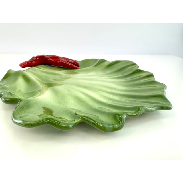 Brad Keeler California Pottery Lobsterware Lettuce Leaf Plates, Circa 1950, Set of 5 For Sale In Little Rock - Image 6 of 10