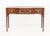 Sheraton Style Marquetry Inlaid Flame Mahogany Serpentine Hall Table, the three drawers with courting scene framed pulls,...