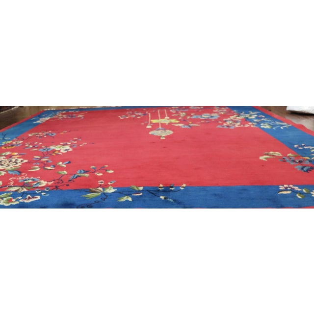 Antique Art Deco Chinese Oriental Rug For Sale - Image 10 of 13