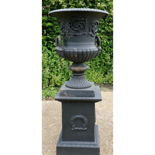 Large Cast Iron Urn, 1920 For Sale - Image 10 of 12