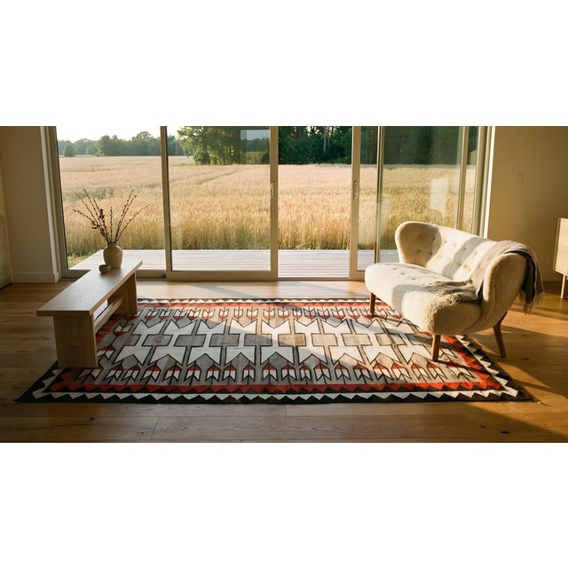 Early 20th Century American Navajo Pictorial Rug ( 4'2" x 8'4" - 127 x 254 ) For Sale - Image 12 of 14