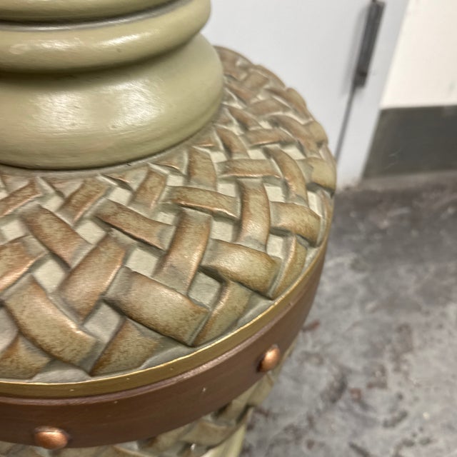Lamps Forever, Sun Valley Green Lattice Urn Style Table Lamp For Sale - Image 11 of 12
