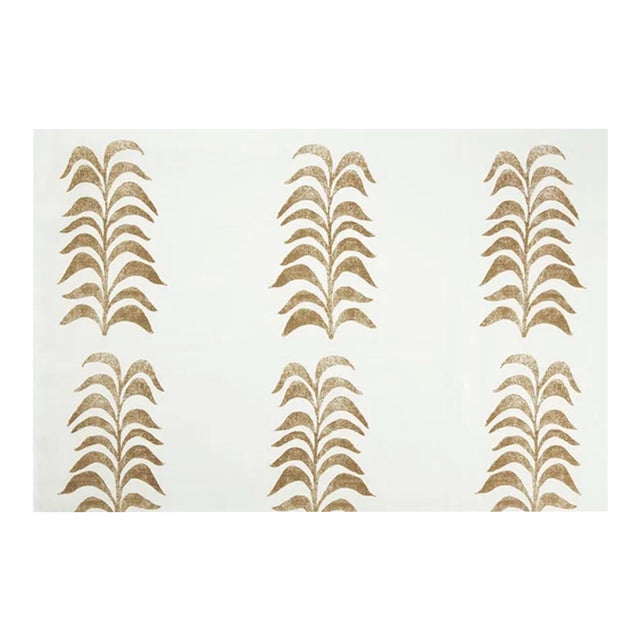 Heather Chadduck Grande Frond Caramel Linen Fabric - 4 3/4 Yards For Sale