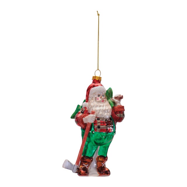 Add rugged charm to your holiday décor with this set of Glass Santa Lumberjack Ornaments. Each 6-inch ornament features...