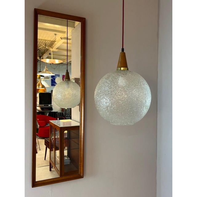 Glass and Teak Globe Lamp by Doria For Sale - Image 3 of 11