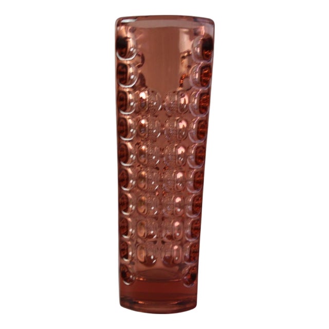 Mid-Century Modern Pink Pressed Glass Vase by Rudolf Jurnikl, 1960 For Sale