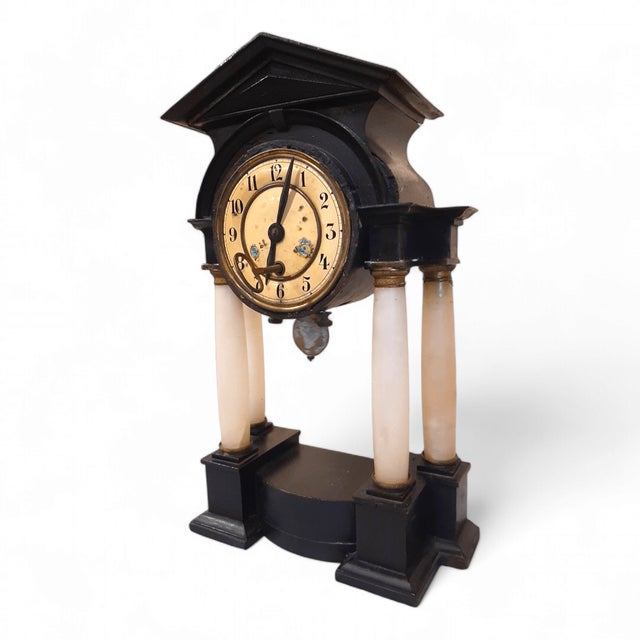 Antique Empire Style Temple Clock, 1820 For Sale - Image 6 of 18