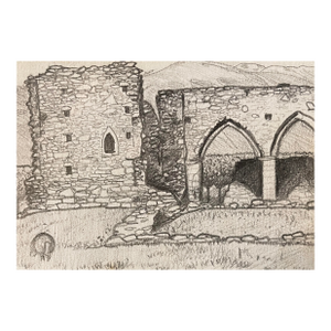1986 Robert Angeloch Cyber Abbey Wales Drawing