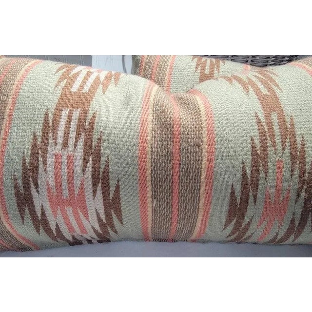 Rustic Early 20th Century Pair of Hand Woven Bolster Pillows For Sale - Image 3 of 6