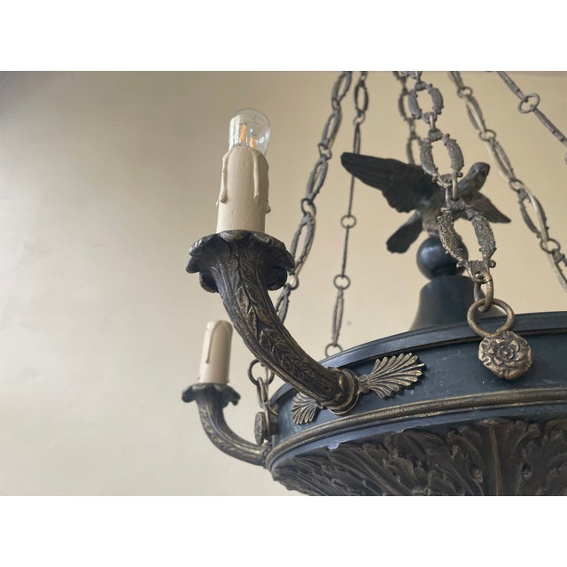 Metal Antique French Pendant Lamp, 1800s For Sale - Image 7 of 18