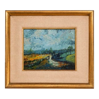 Vintage Impressionist Landscape Oil Painting For Sale