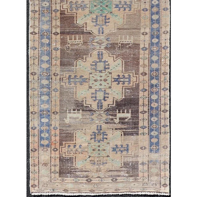 Mid 20th Century Vintage Persian Hamadan Runner in Warm Tones of Purple, Brown and Taupe For Sale - Image 5 of 11