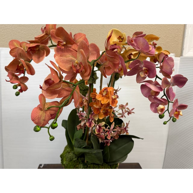 Early 21st Century Abigail Luxury Botanicals Faux Orchid Arrangement in Vase For Sale - Image 5 of 12