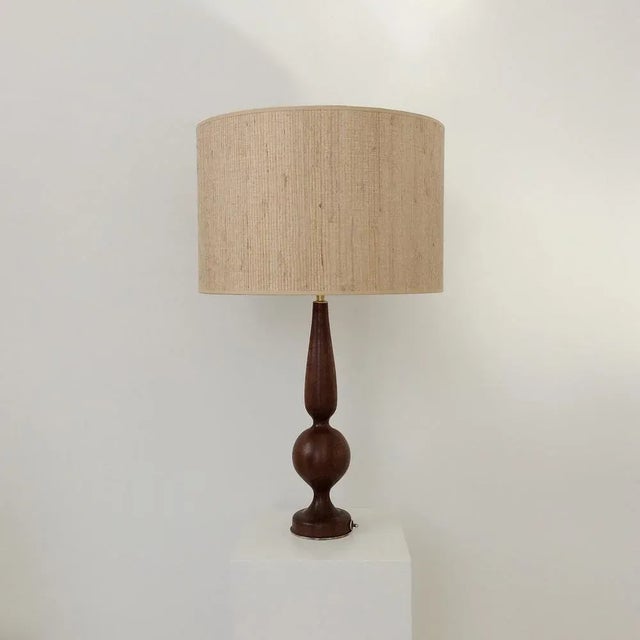 Mid-Century Wood Table Lamp, Italy, 1970s For Sale - Image 12 of 13