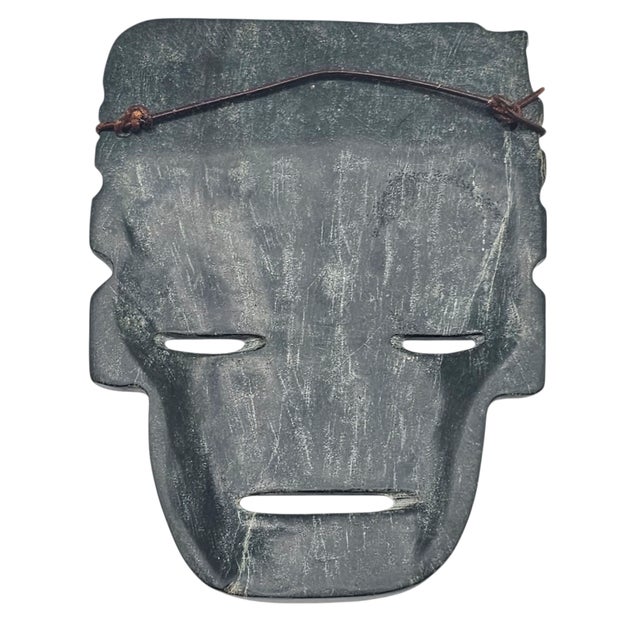 Pair of Green Stone Olmec-Style Mask Wall Plaques, Pre-Columbian Revival For Sale In San Francisco - Image 6 of 6