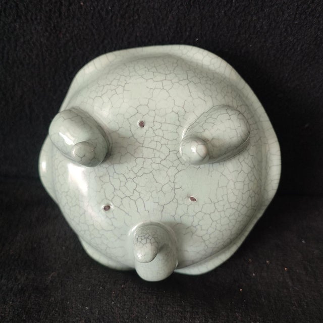 Early 20th Century Chinese Ceramic Pot,Guan Ware Crackle Glaze Celadon Porcelain Bowl For Sale - Image 5 of 10