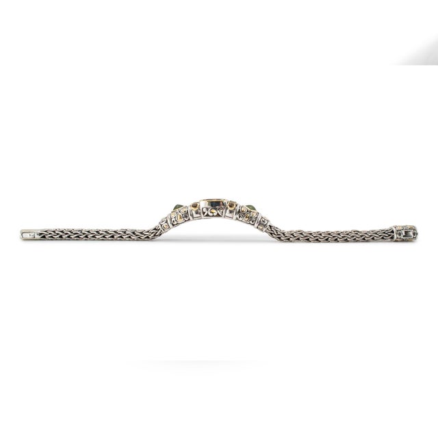 John Hardy Jaisalmer 18k Yellow Gold 925 Silver Citrine Peridot Link Bracelet For Sale In Houston - Image 6 of 8