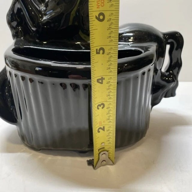 Black Vintage Ceramic Horse Planter Mid Century Modern For Sale - Image 8 of 12