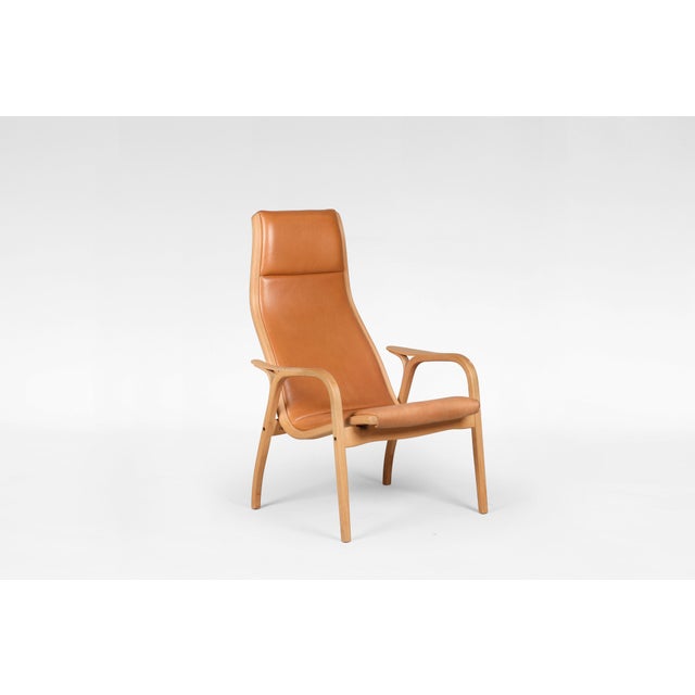Vintage Lamino Lounge Chair in Cognac Leather by Yngve Ekström for Swedese For Sale - Image 3 of 8