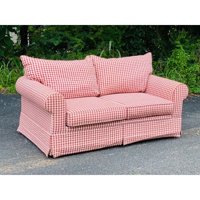 Vintage Red & White Buffalo Plaid Sofa Chairish